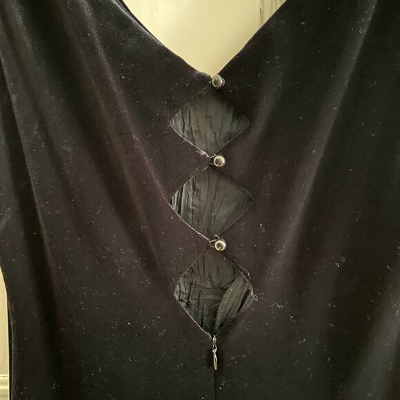 Vintage Ell Jay Black and Gold Velvet Dress - Picture 4 of 7